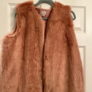Fun blush pink faux fur vest